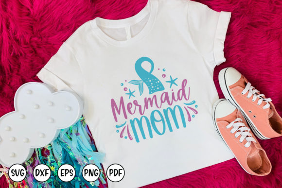 Mermaid Mom, Mermaid Quote SVG: Graphics for Crafts and Creative Brands